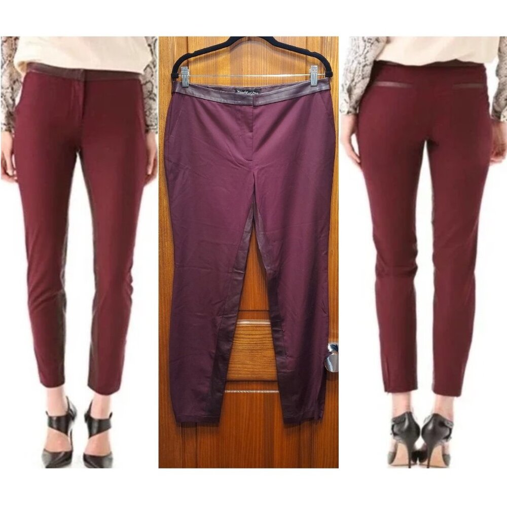 Elizabeth & James Leather Trim Ponte Pants, Size 8